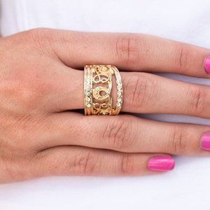 gold and rhinestone ring
